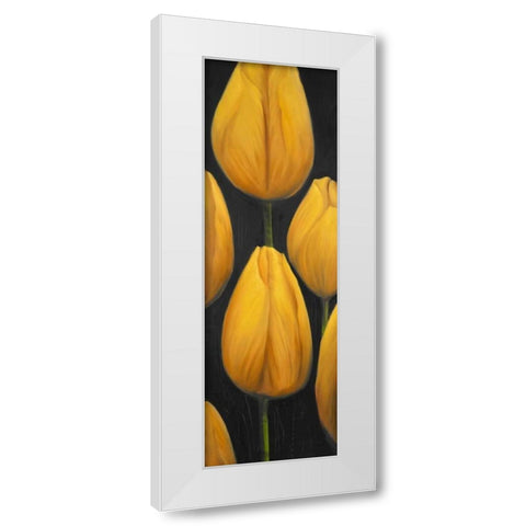 Six Daffodils Flowers White Modern Wood Framed Art Print by Atelier B Art Studio