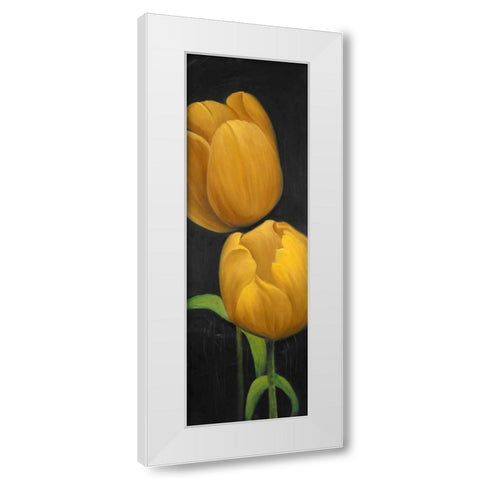 Two Daffodils Flowers White Modern Wood Framed Art Print by Atelier B Art Studio