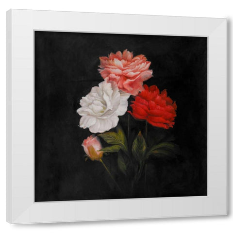Small Bouquet of Roses White Modern Wood Framed Art Print by Atelier B Art Studio