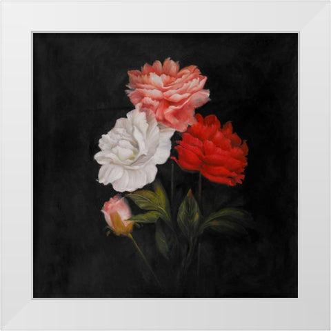 Small Bouquet of Roses White Modern Wood Framed Art Print by Atelier B Art Studio