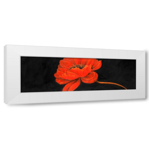 Red Petal Flower White Modern Wood Framed Art Print by Atelier B Art Studio