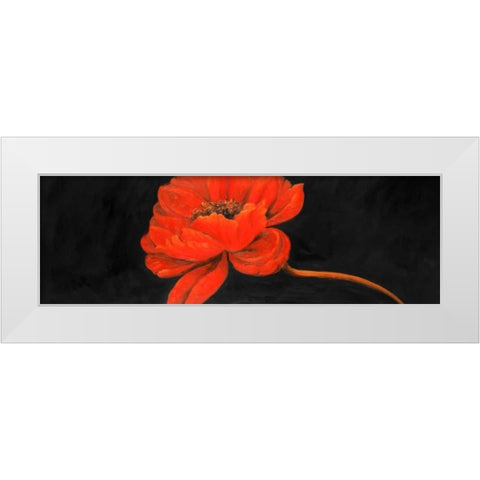 Red Petal Flower White Modern Wood Framed Art Print by Atelier B Art Studio