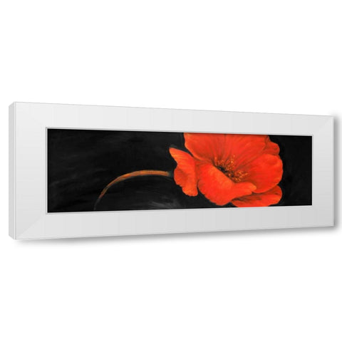 Red Flower White Modern Wood Framed Art Print by Atelier B Art Studio