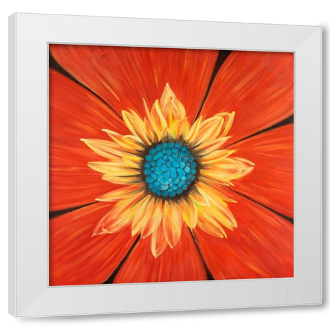 Flower Middle White Modern Wood Framed Art Print by Atelier B Art Studio