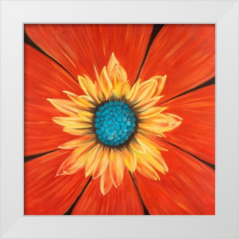 Flower Middle White Modern Wood Framed Art Print by Atelier B Art Studio