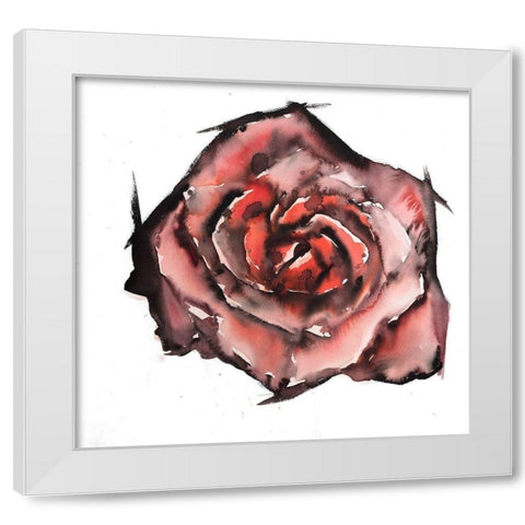 WATERCOLOR ROSE White Modern Wood Framed Art Print by Atelier B Art Studio