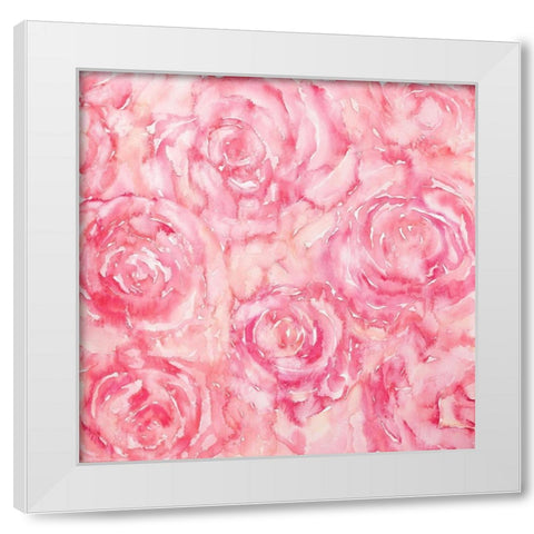 ROSES IN WATERCOLOR White Modern Wood Framed Art Print by Atelier B Art Studio