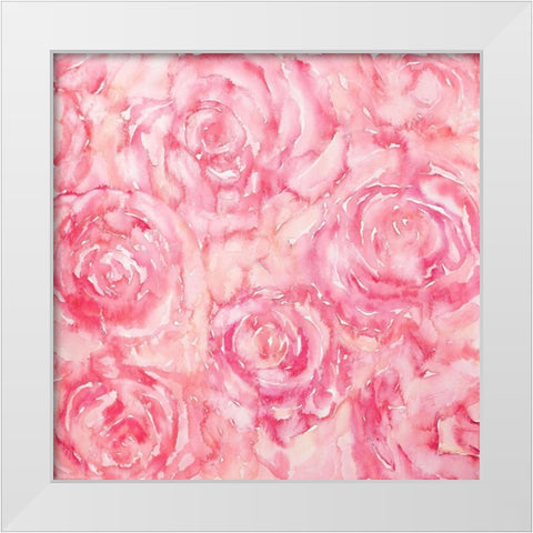 ROSES IN WATERCOLOR White Modern Wood Framed Art Print by Atelier B Art Studio