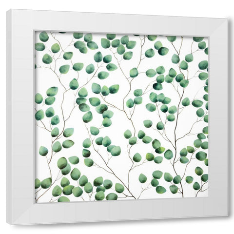 CLIMBING LEAVES White Modern Wood Framed Art Print by Atelier B Art Studio