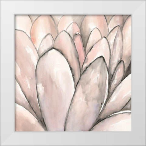 BLUSH PINK FLOWER White Modern Wood Framed Art Print by Atelier B Art Studio
