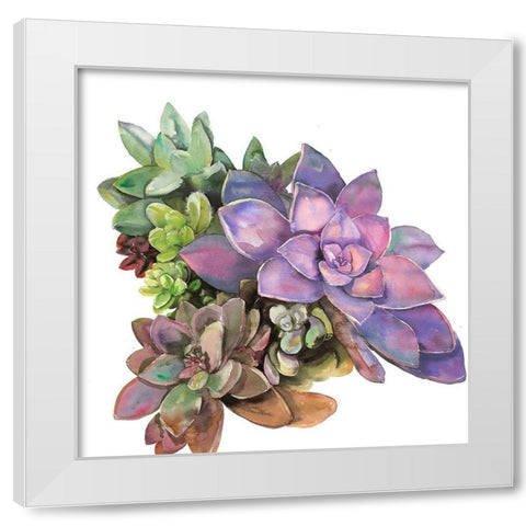 SUCCULENT PLANT White Modern Wood Framed Art Print by Atelier B Art Studio