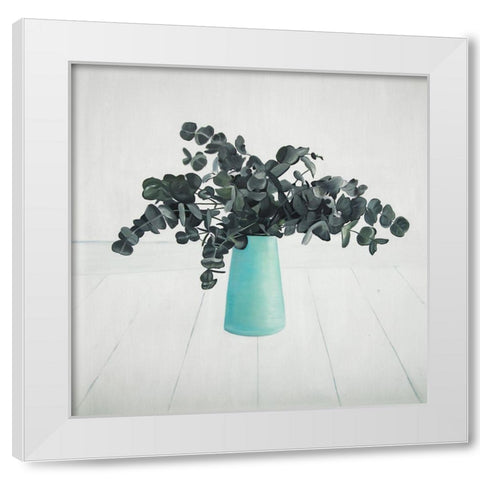 BOUQUET OF EUCALYPTUS White Modern Wood Framed Art Print by Atelier B Art Studio