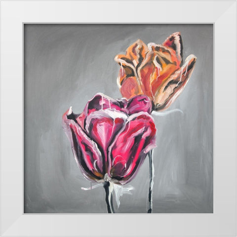 ABSTRACT TULIPS White Modern Wood Framed Art Print by Atelier B Art Studio
