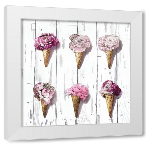 PEONY CONES White Modern Wood Framed Art Print by Atelier B Art Studio