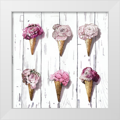 PEONY CONES White Modern Wood Framed Art Print by Atelier B Art Studio