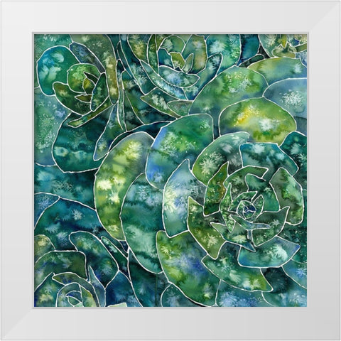 ABSTRACT SUCCULENTS White Modern Wood Framed Art Print by Atelier B Art Studio