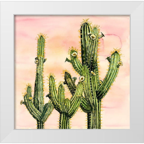 WEBEROCEREUS CACTUS White Modern Wood Framed Art Print by Atelier B Art Studio