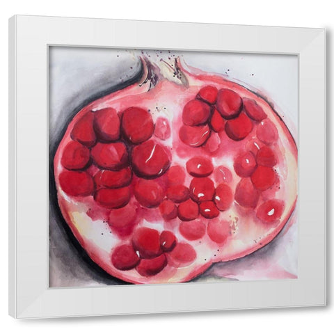 OPEN POMEGRANATE White Modern Wood Framed Art Print by Atelier B Art Studio