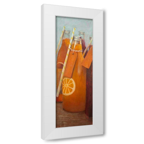 ORANGE SUMMER DRINK White Modern Wood Framed Art Print by Atelier B Art Studio