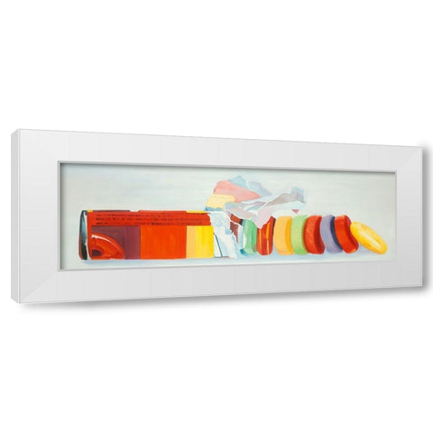 COLORFUL PASTILLES White Modern Wood Framed Art Print by Atelier B Art Studio