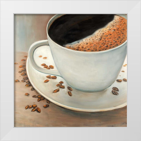 Black Coffee White Modern Wood Framed Art Print by Atelier B Art Studio