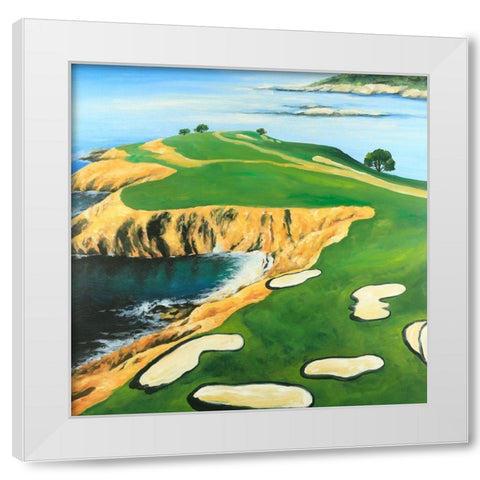Golf Island Overhead View White Modern Wood Framed Art Print by Atelier B Art Studio