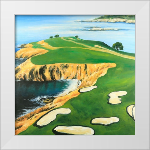 Golf Island Overhead View White Modern Wood Framed Art Print by Atelier B Art Studio