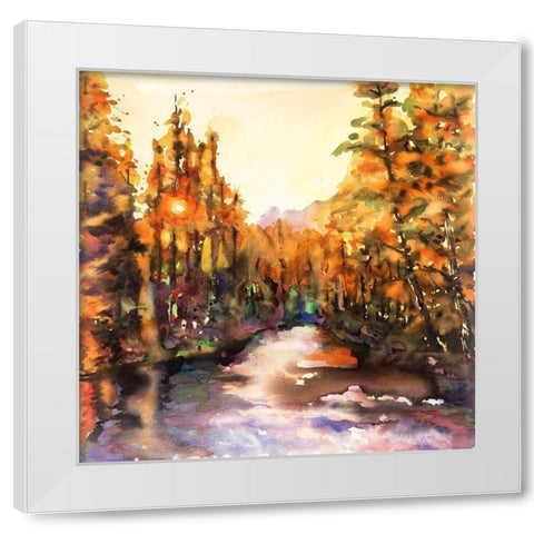 MERCED RIVER  White Modern Wood Framed Art Print by Atelier B Art Studio