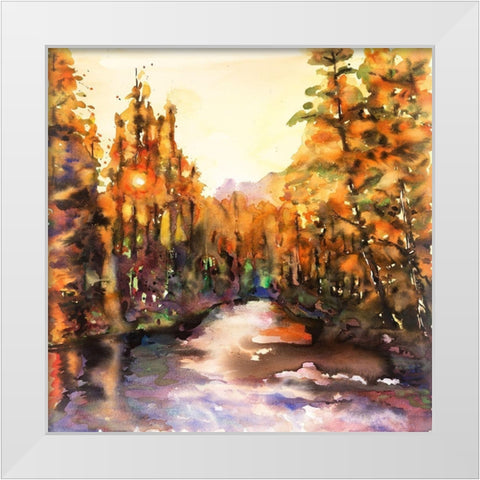 MERCED RIVER  White Modern Wood Framed Art Print by Atelier B Art Studio