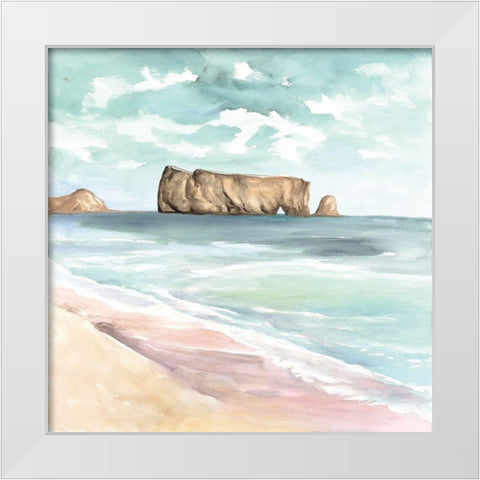ROCHER PERCÃ© White Modern Wood Framed Art Print by Atelier B Art Studio