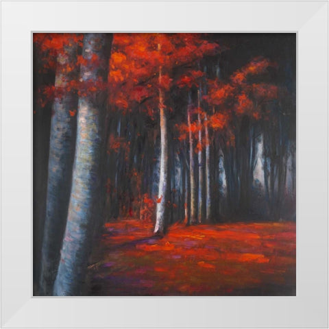 Mysterious Forest White Modern Wood Framed Art Print by Atelier B Art Studio