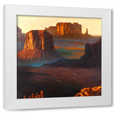 Monument Valley Tribal Park in Colorado White Modern Wood Framed Art Print by Atelier B Art Studio