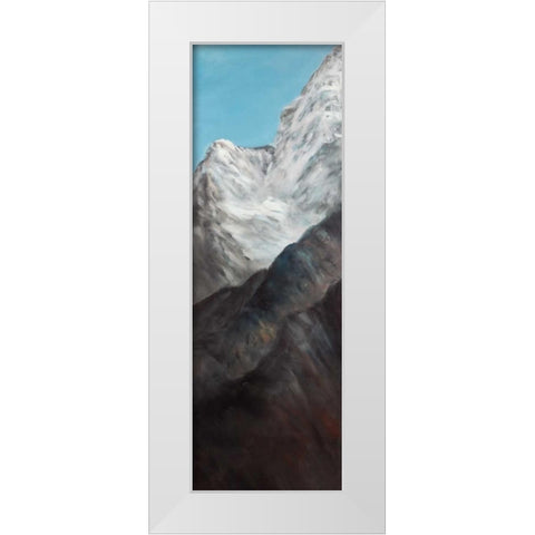 Emblematic of the Himalayan Peaks White Modern Wood Framed Art Print by Atelier B Art Studio