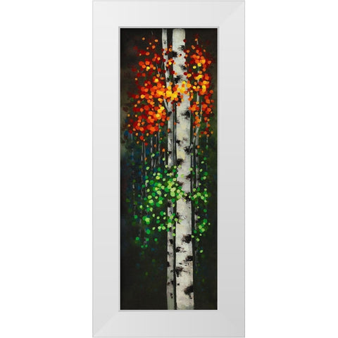 BIRCH WITH TWO-TONE LEAVES White Modern Wood Framed Art Print by Atelier B Art Studio