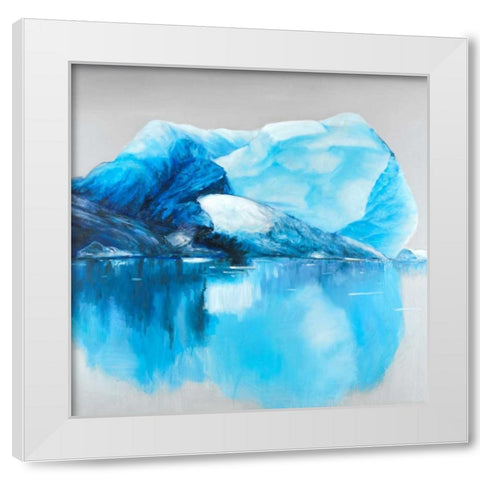 Iceland Icebergs White Modern Wood Framed Art Print by Atelier B Art Studio