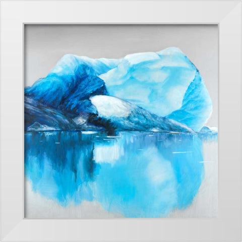 Iceland Icebergs White Modern Wood Framed Art Print by Atelier B Art Studio