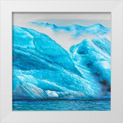Icebergs White Modern Wood Framed Art Print by Atelier B Art Studio