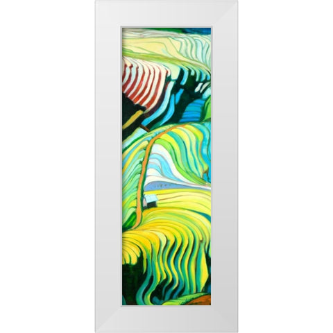 Terraced Rice Fiedls to Vietnam White Modern Wood Framed Art Print by Atelier B Art Studio