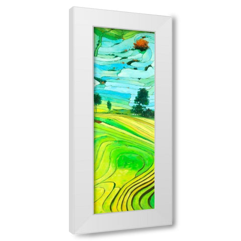 Rice fields to Vietnam White Modern Wood Framed Art Print by Atelier B Art Studio