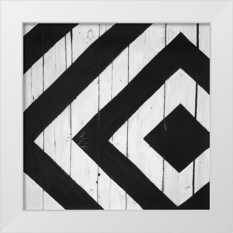 RHOMBUS ON WOOD White Modern Wood Framed Art Print by Atelier B Art Studio