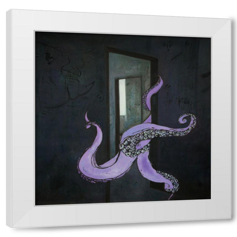 OCTOPUS STREET ART White Modern Wood Framed Art Print by Atelier B Art Studio
