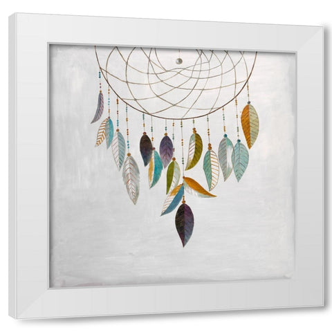 DREAMCATCHER WITH FEATHERS White Modern Wood Framed Art Print by Atelier B Art Studio