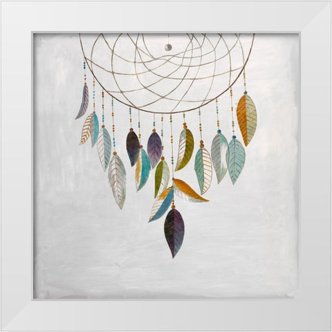 DREAMCATCHER WITH FEATHERS White Modern Wood Framed Art Print by Atelier B Art Studio