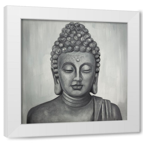 SPIRITUAL BUDDHA White Modern Wood Framed Art Print by Atelier B Art Studio