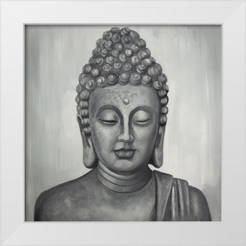 SPIRITUAL BUDDHA White Modern Wood Framed Art Print by Atelier B Art Studio