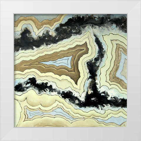 LACE AGATE White Modern Wood Framed Art Print by Atelier B Art Studio