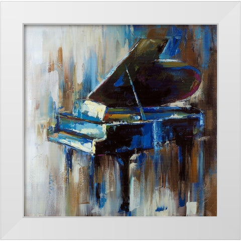 Abstract grand piano White Modern Wood Framed Art Print by Atelier B Art Studio