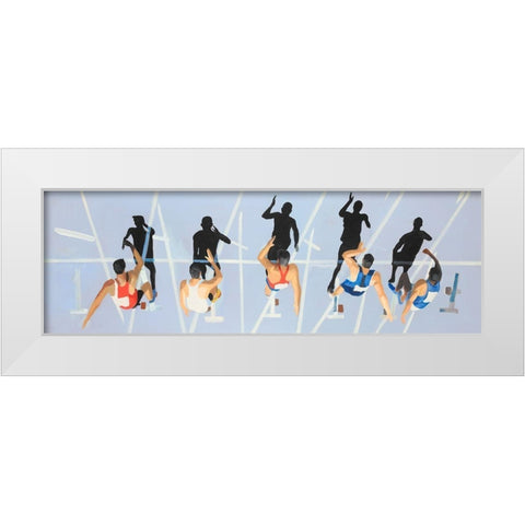 On your marks, get set, go! White Modern Wood Framed Art Print by Atelier B Art Studio