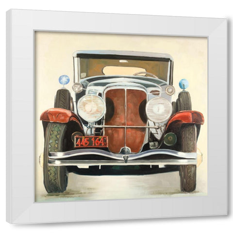 Vintage Luxury Car White Modern Wood Framed Art Print by Atelier B Art Studio