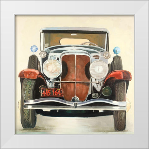 Vintage Luxury Car White Modern Wood Framed Art Print by Atelier B Art Studio